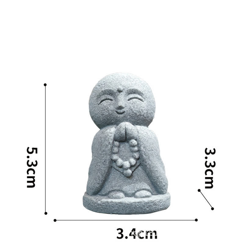 Buddha Stones Estatua de resina con pequeña oración del Buda Ksitigarbha, símbolo de compasión y meditación. - Rosario corto de 5,3*3,4*3,3 cm - image 9