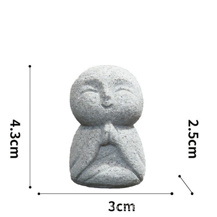 Buddha Stones Estatua de resina con pequeña oración del Buda Ksitigarbha, símbolo de compasión y meditación. - Oración de rodillas 4,3*3,0*2,5 cm - image 18