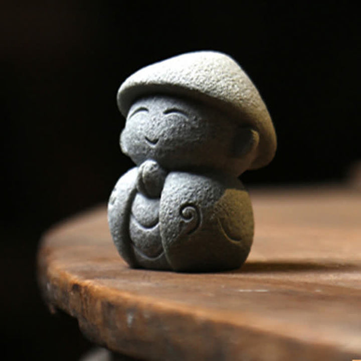 Buddha Stones Estatua de resina con pequeña oración del Buda Ksitigarbha, símbolo de compasión y meditación. - image 3