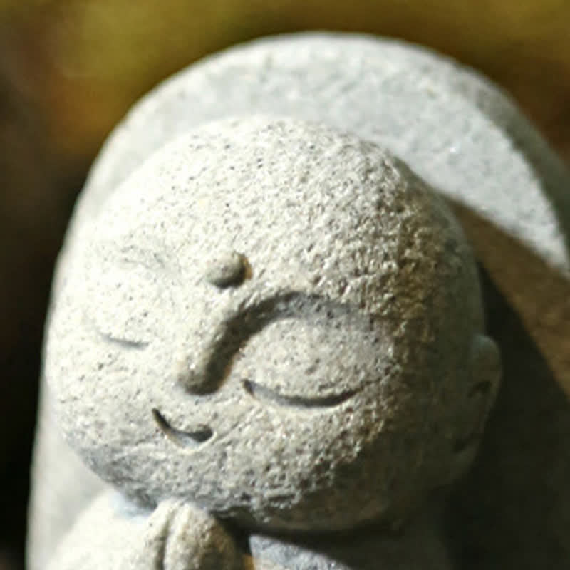 Buddha Stones Estatua de resina con pequeña oración del Buda Ksitigarbha, símbolo de compasión y meditación. - image 7