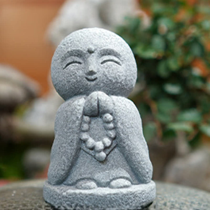 Buddha Stones Estatua de resina con pequeña oración del Buda Ksitigarbha, símbolo de compasión y meditación. - image 10