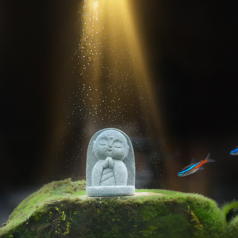Buddha Stones Estatua de resina con pequeña oración del Buda Ksitigarbha, símbolo de compasión y meditación. - image 14