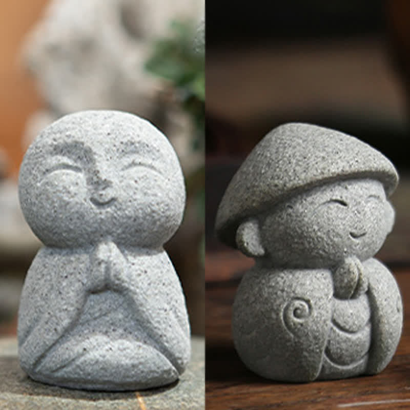 Buddha Stones Estatua de resina con pequeña oración del Buda Ksitigarbha, símbolo de compasión y meditación. - image 20