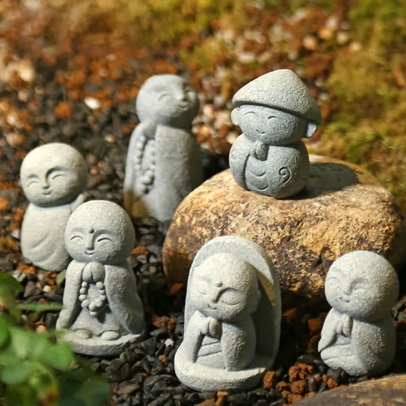 Buddha Stones Estatua de resina con pequeña oración del Buda Ksitigarbha, símbolo de compasión y meditación. - image 0
