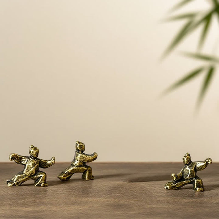 Buddha Stones Figura decorativa mini zen de guerrero Tai Chi de Copper Harmony - image 9