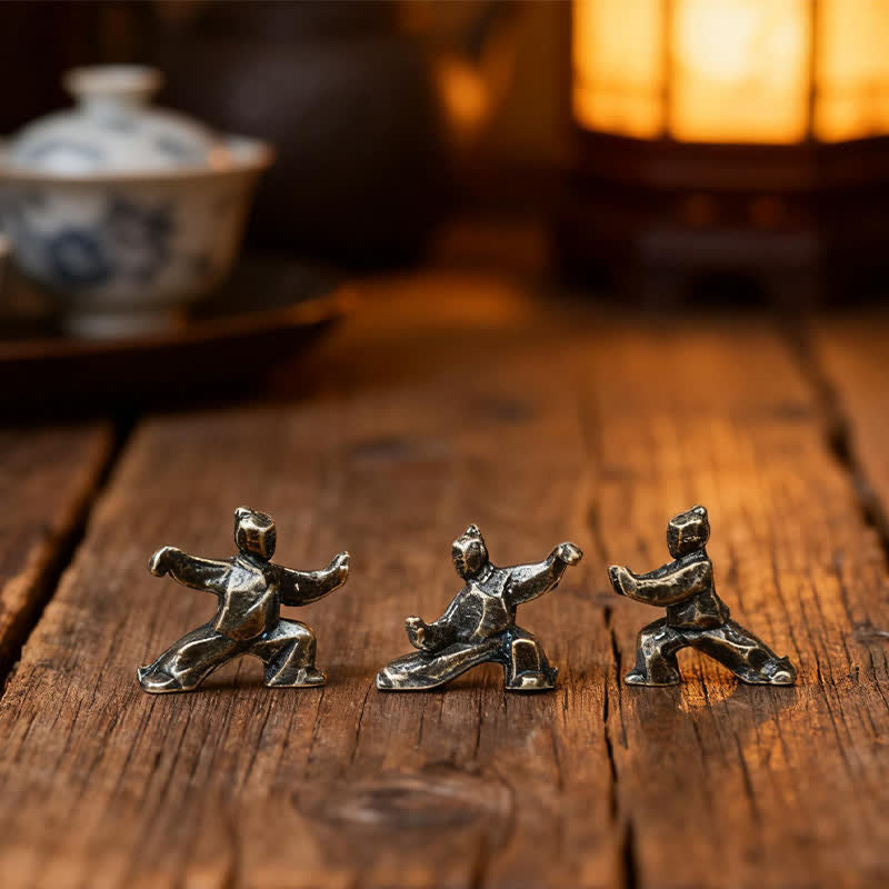 Buddha Stones Figura decorativa mini zen de guerrero Tai Chi de Copper Harmony - image 0