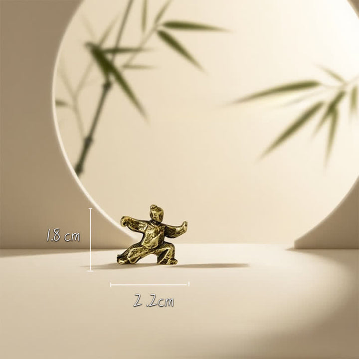 Buddha Stones Figura decorativa mini zen de guerrero Tai Chi de Copper Harmony - Postura lateral 2,2*1,8 cm - image 1