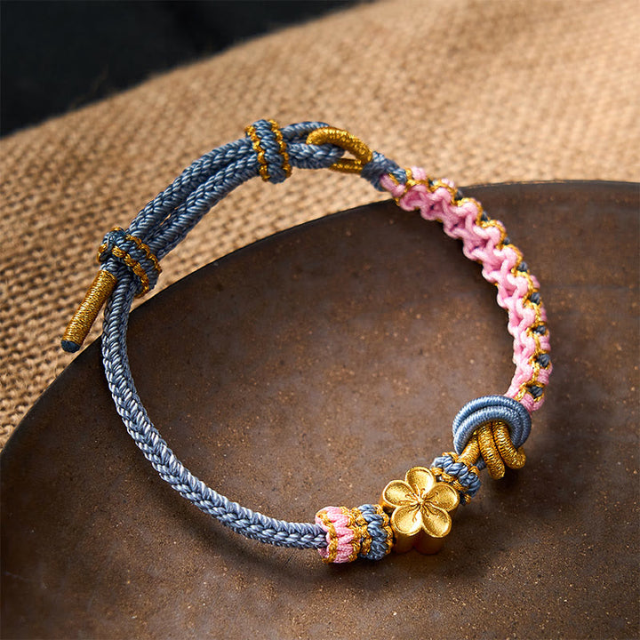 Buddha Stones Pulsera ajustable con nudo de cuerda trenzada - image 34