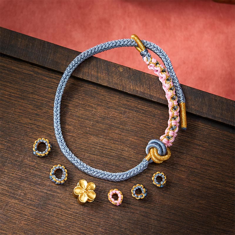 Buddha Stones Pulsera ajustable con nudo de cuerda trenzada - image 36