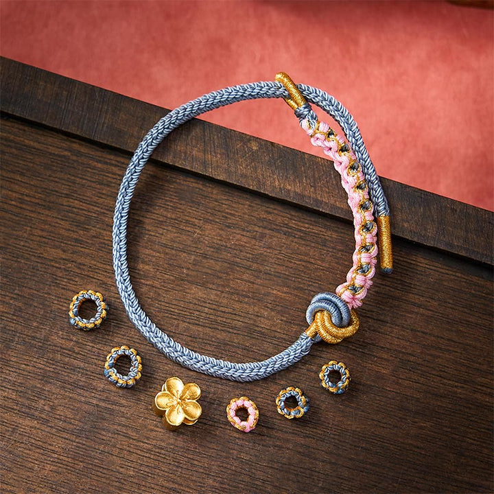 Buddha Stones Pulsera ajustable con nudo de cuerda trenzada - image 36