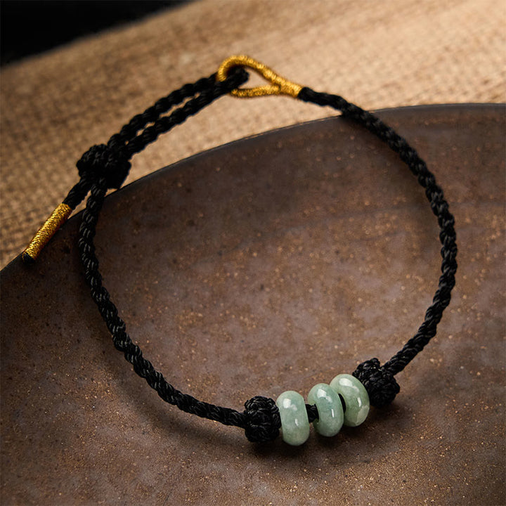 Buddha Stones Pulsera ajustable de protección hecha a mano con hilo rojo trenzado y cuentas de jade de 3 mm. - image 18