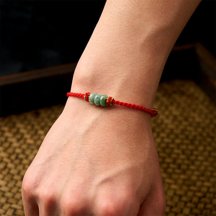 Buddha Stones Pulsera ajustable de protección hecha a mano con hilo rojo trenzado y cuentas de jade de 3 mm. - image 15