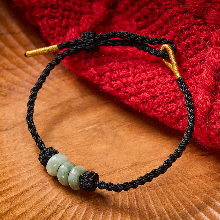 Buddha Stones Pulsera ajustable de protección hecha a mano con hilo rojo trenzado y cuentas de jade de 3 mm. - image 19