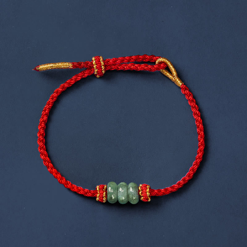 Buddha Stones Pulsera ajustable de protección hecha a mano con hilo rojo trenzado y cuentas de jade de 3 mm. - image 13
