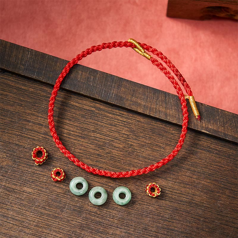 Buddha Stones Pulsera ajustable de protección hecha a mano con hilo rojo trenzado y cuentas de jade de 3 mm. - image 14