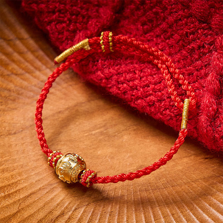 Buddha Stones Pulsera ajustable DIY tejida a mano con hilo rojo, símbolo de fuerza Om Mani Padme Hum - image 12