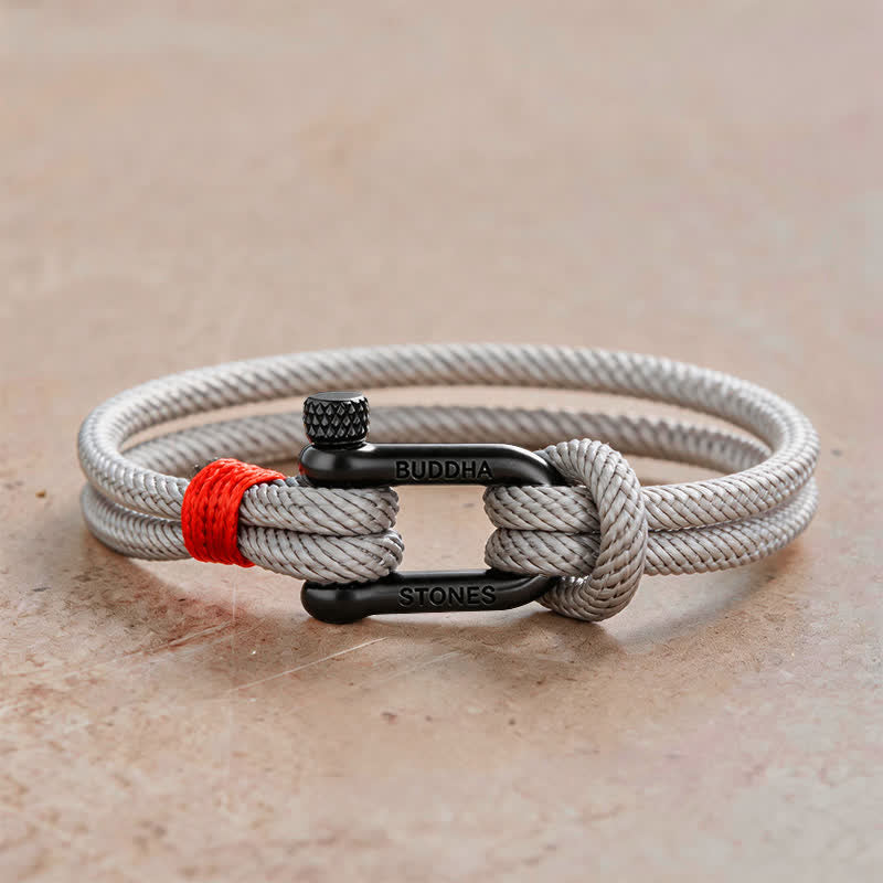 Buddha Stones Pulsera de estimulación con grillete de acero de titanio - Cuerda gris con hebilla negra - Circunferencia de la muñeca: 7,9–8,2 pulgadas (20–21 cm) - image 16