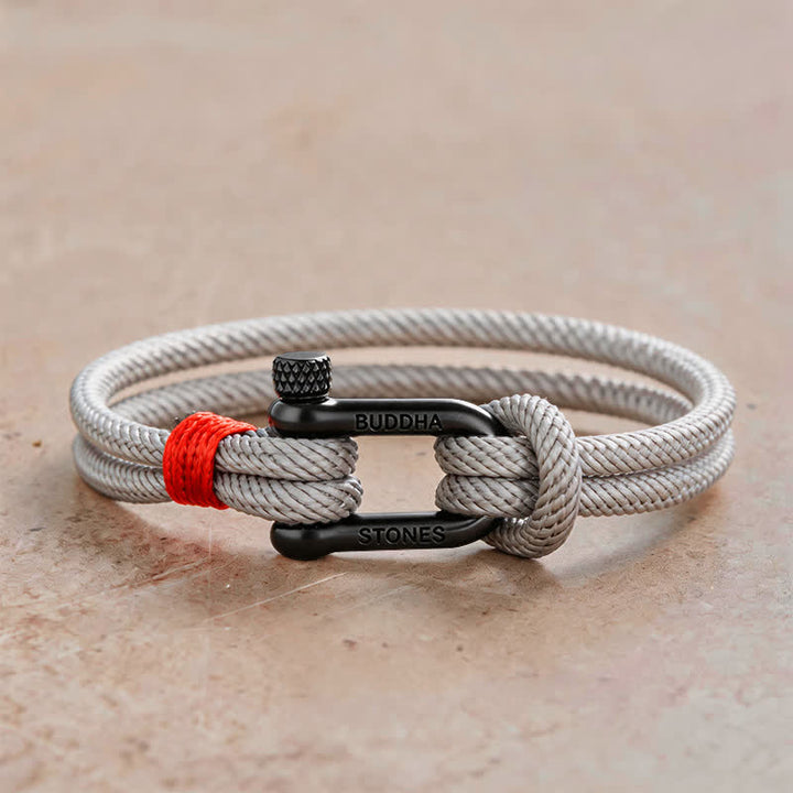 Buddha Stones Pulsera de estimulación con grillete de acero de titanio - Cuerda gris con hebilla negra - Circunferencia de la muñeca: 7,9–8,2 pulgadas (20–21 cm) - image 16