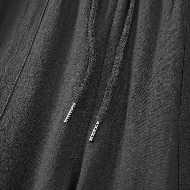 Buddha Stones Pantalones capri casuales de verano con cordón ajustable, color liso, para hombre, pierna recta y bolsillos. - image 18