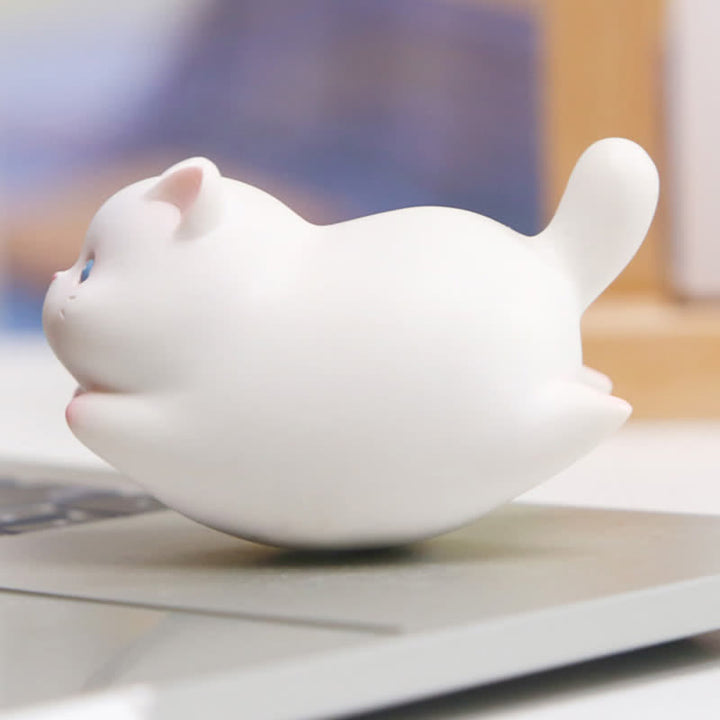 Buddha Stones Decoración de resina con un lindo gato tambaleante y un diseño de dibujos animados de un animal feliz. - image 9
