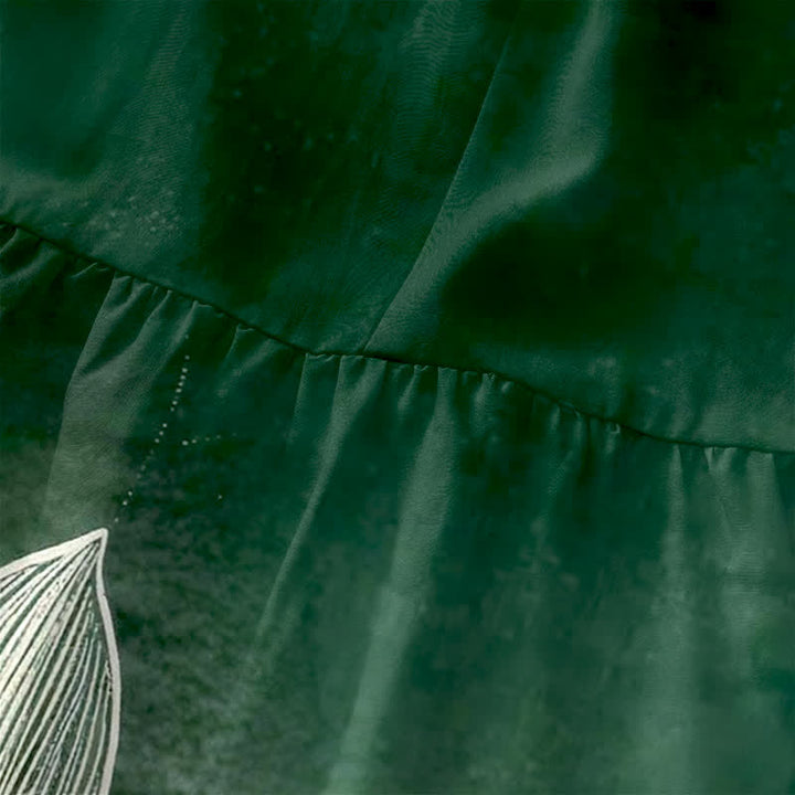 Buddha Stones Vestido midi de verano informal para mujer con estampado de flor de loto y bolsillos. - image 1