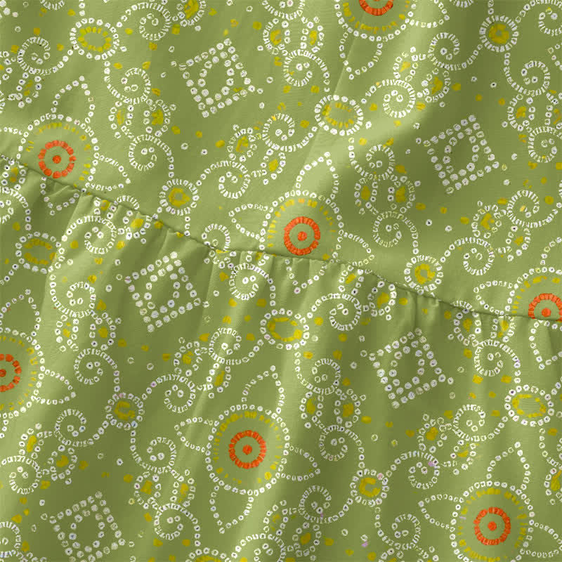 Buddha Stones Vestido midi de verano informal bohemio con estampado geométrico floral para mujer, sin mangas y con bolsillos. - image 1