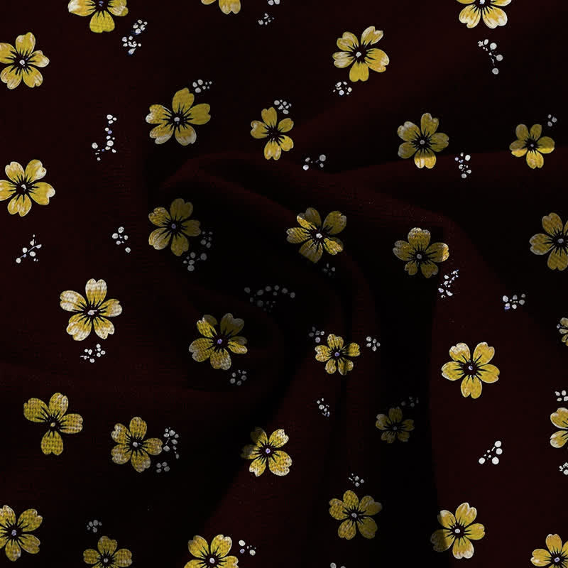 Buddha Stones Pantalones de mujer de lino y algodón con estampado floral vintage, cintura elástica, pernera ancha y bolsillos. - image 3