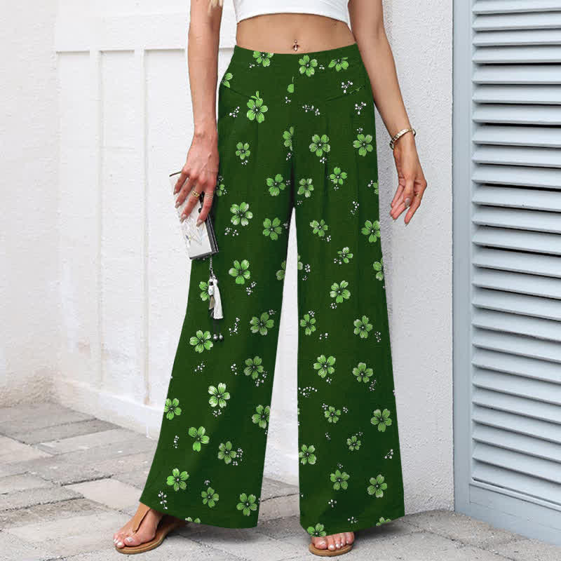 Buddha Stones Pantalones de mujer de lino y algodón con estampado floral vintage, cintura elástica, pernera ancha y bolsillos. - image 7