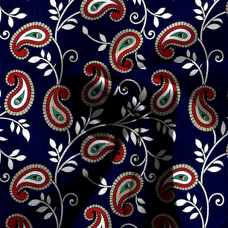 Buddha Stones Pantalones de mujer de algodón y lino con estampado bohemio de cachemir, cintura elástica y pernera ancha con bolsillos. - image 3