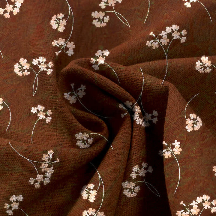 Buddha Stones Pantalones de mujer de lino y algodón con estampado floral, cintura elástica y pernera ancha con bolsillos. - image 3