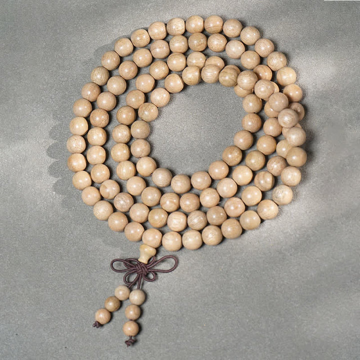 Buddha Stones Mala de 108 cuentas de madera de alcanfor natural, perseverancia - 8 mm - image 7