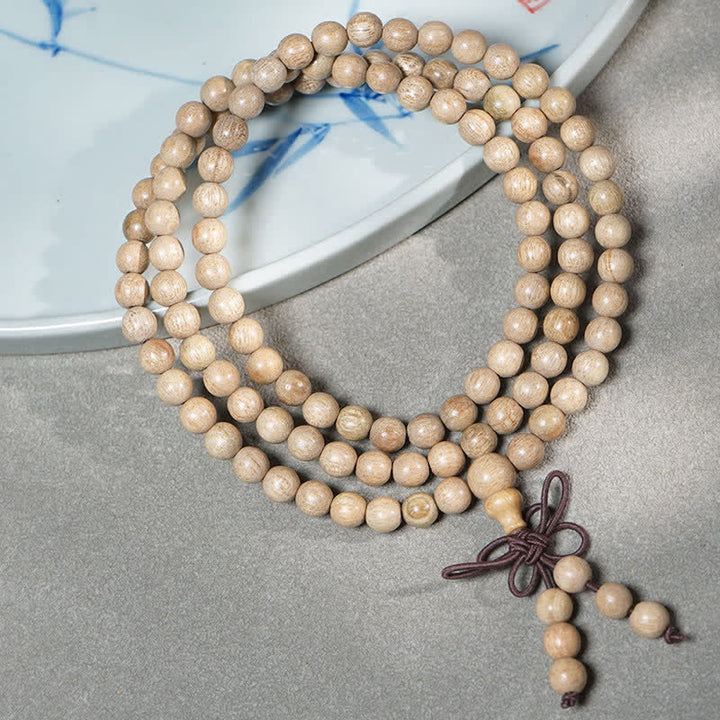 Buddha Stones Mala de 108 cuentas de madera de alcanfor natural, perseverancia - image 3