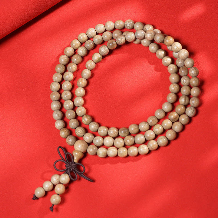 Buddha Stones Mala de 108 cuentas de madera de alcanfor natural, perseverancia - image 2