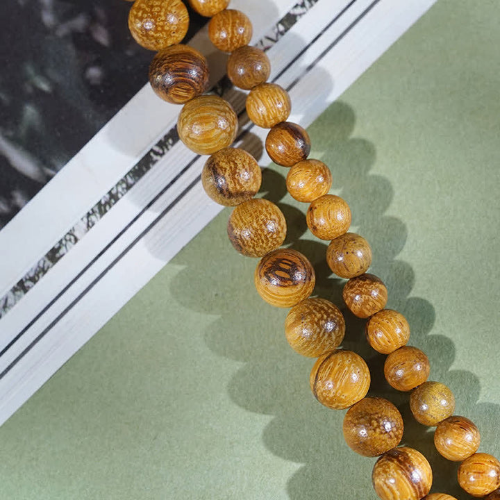 Buddha Stones Mala de 108 cuentas de madera de mármol natural Harmony - image 8