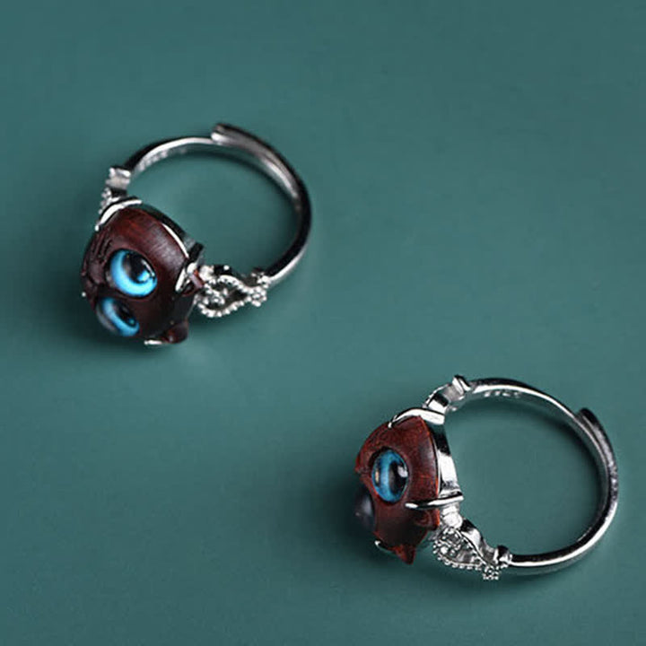 Buddha Stones Anillo ajustable de longevidad para gatos de sándalo rojo de hoja pequeña - image 5