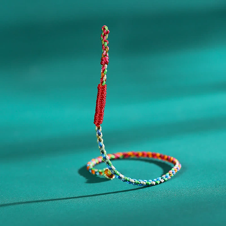 Buddha Stones Pulsera trenzada de hilo colorido con diseño de pez koi para la buena suerte, tejida a mano. - image 3