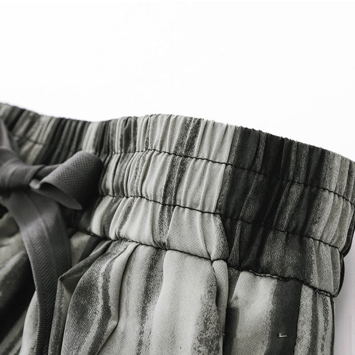 Buddha Stones Pantalones largos de verano elegantes e informales con cordón ajustable y rayas verticales para mujer, de pierna recta y con bolsillos. - image 11
