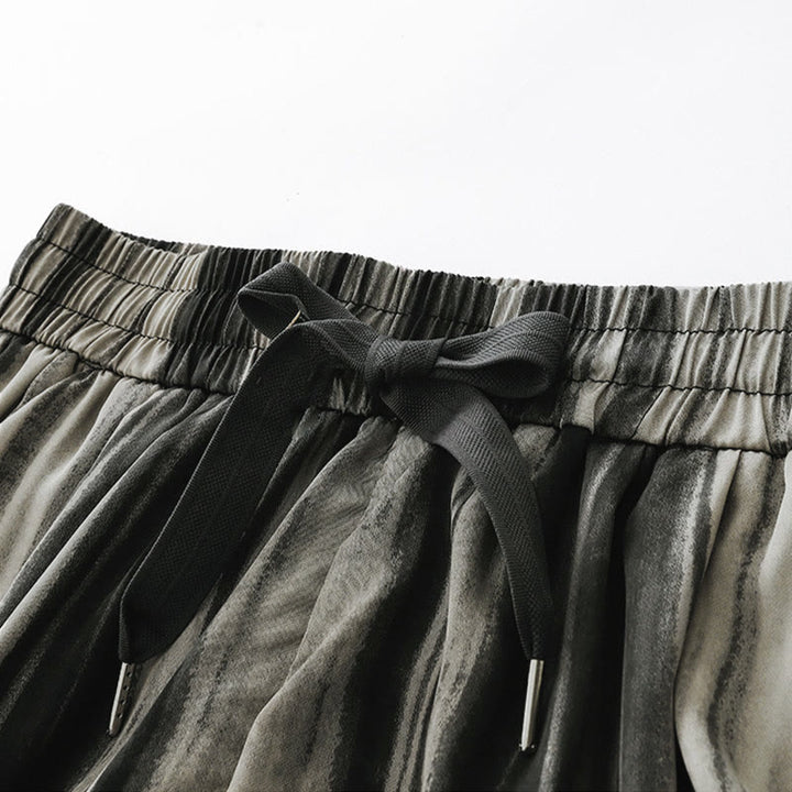 Buddha Stones Pantalones largos de verano elegantes e informales con cordón ajustable y rayas verticales para mujer, de pierna recta y con bolsillos. - image 10
