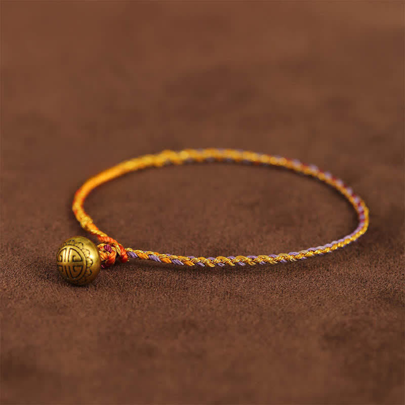 Buddha Stones Pulsera trenzada de cuerda colorida tejida a mano con equilibrio - Púrpura - 7,9 pulgadas (20 cm) - image 1