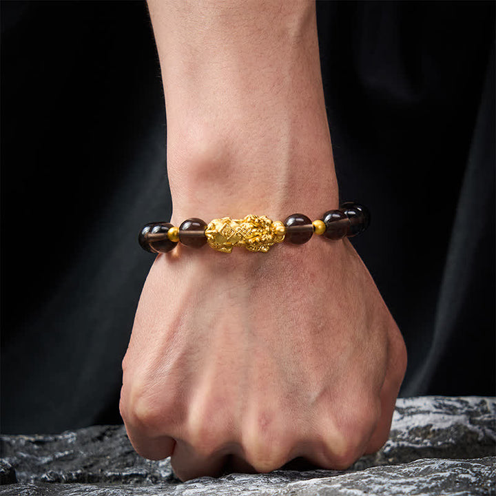 Buddha Stones Pulsera de la buena fortuna de obsidiana de hielo PiXiu - image 4