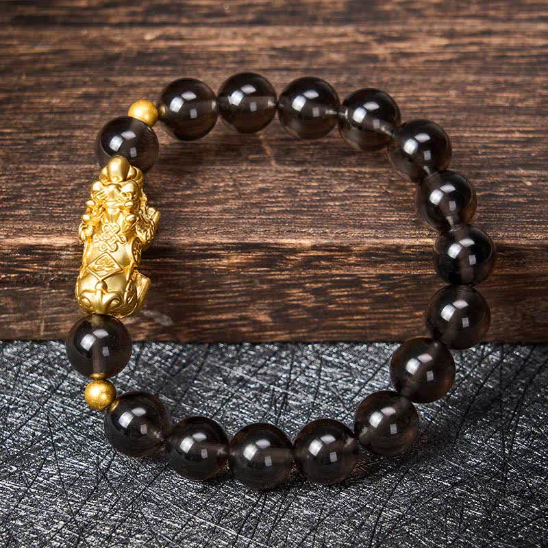 Buddha Stones Pulsera de la buena fortuna de obsidiana de hielo PiXiu - image 3