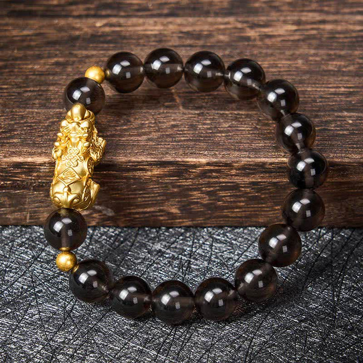 Buddha Stones Pulsera de la buena fortuna de obsidiana de hielo PiXiu - image 3