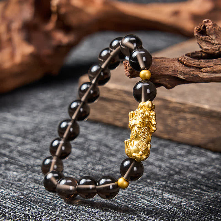 Buddha Stones Pulsera de la buena fortuna de obsidiana de hielo PiXiu - image 2