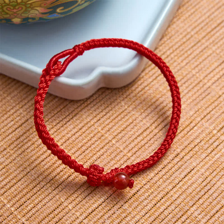 Buddha Stones Pulsera de equilibrio de aventurina verde con hilo rojo - image 18