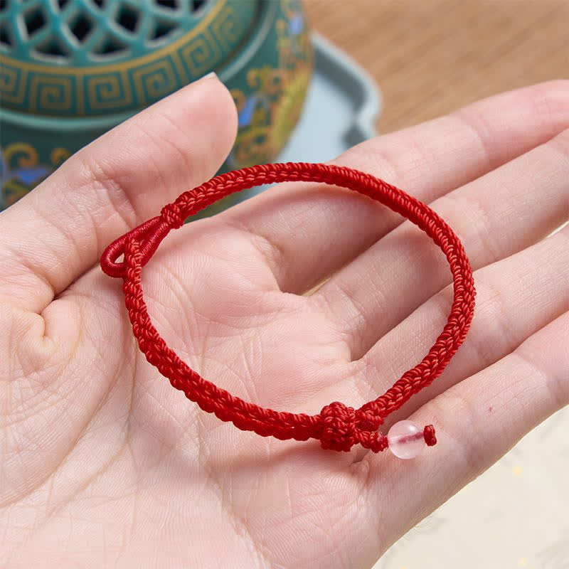 Buddha Stones Pulsera de equilibrio de aventurina verde con hilo rojo - image 13