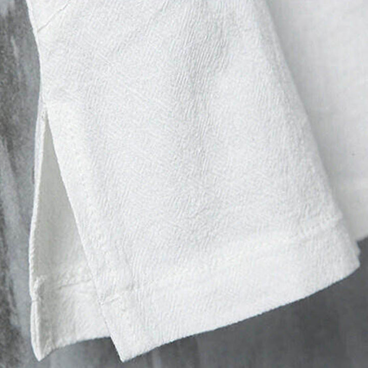 Buddha Stones Camisas de manga corta para hombre estilo Tang, informales, con botones de rana y estampado de bambú, ideales para el verano. - image 7