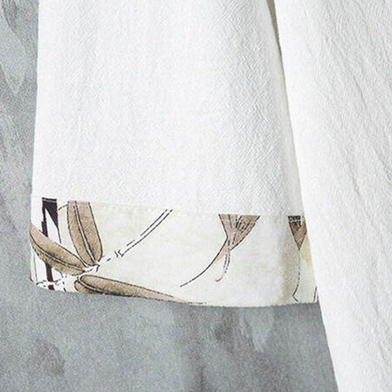 Buddha Stones Camisas de manga corta para hombre estilo Tang, informales, con botones de rana y estampado de bambú, ideales para el verano. - image 6