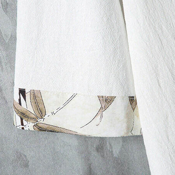Buddha Stones Camisas de manga corta para hombre estilo Tang, informales, con botones de rana y estampado de bambú, ideales para el verano. - image 6