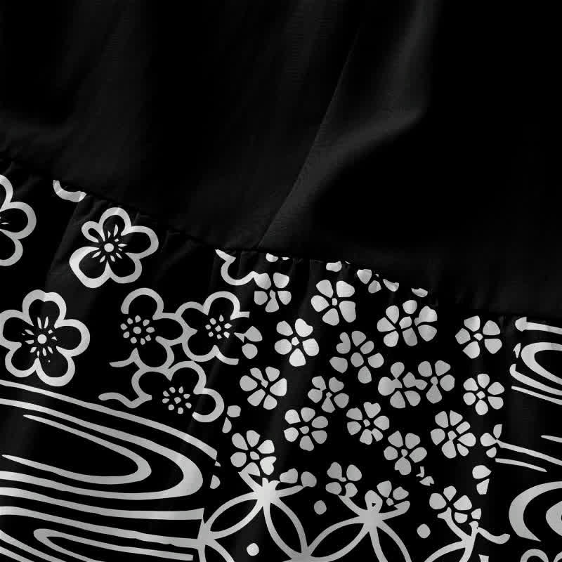 Buddha Stones Vestido midi de verano informal para mujer con estampado floral de retazos y diseño de ondas, sin mangas y con bolsillos. - image 1