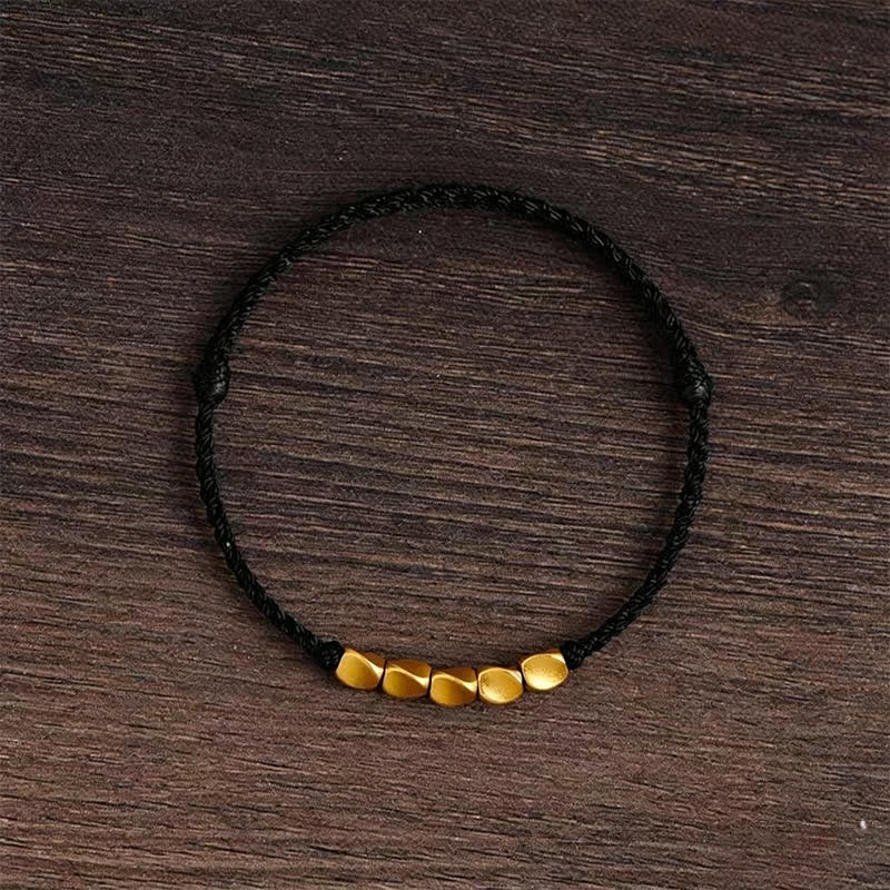 Buddha Stones Pulsera ajustable trenzada con cuentas retorcidas tejida a mano en hilo rojo - Cuerda negra - image 12